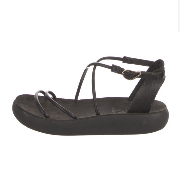 Ancient Greek Sandals Black Leather Slingback Sandals 37/6.5 - Picture 2 of 6